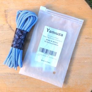 Yamiuza Black & White Round Reflective Shoelaces One Pair NWT 70.9"/180cm
